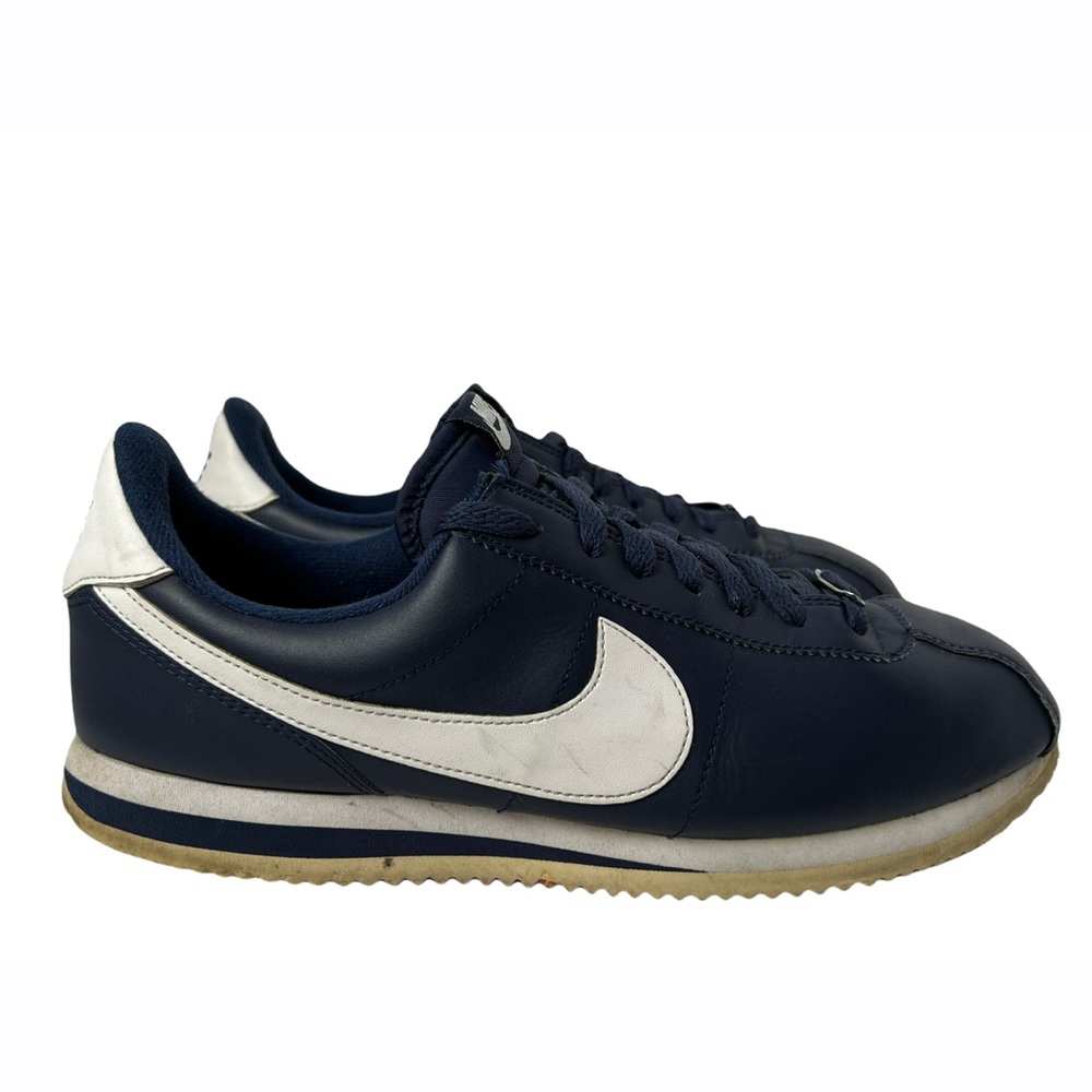 Nike Cortez Basic Leather Obsidian Blue & White Sneakers Men’s Size 9.5
